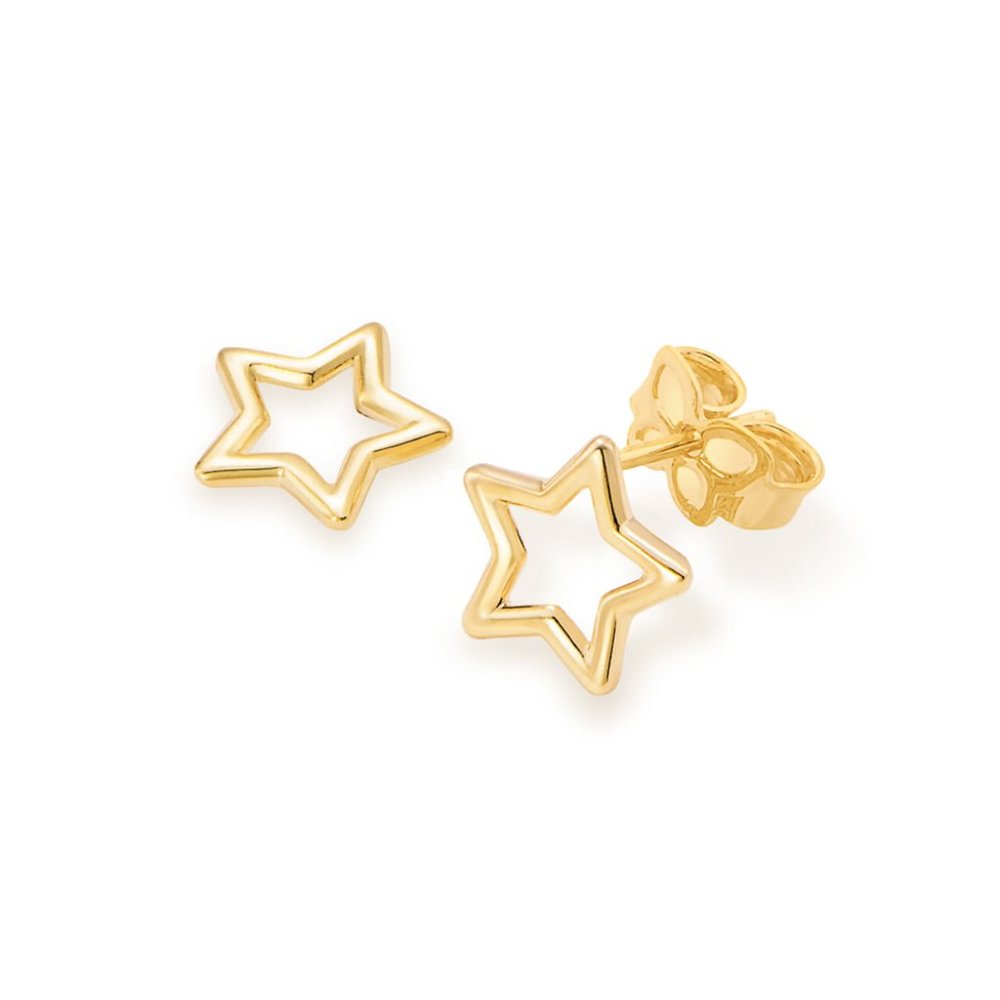 Gold plated star earring